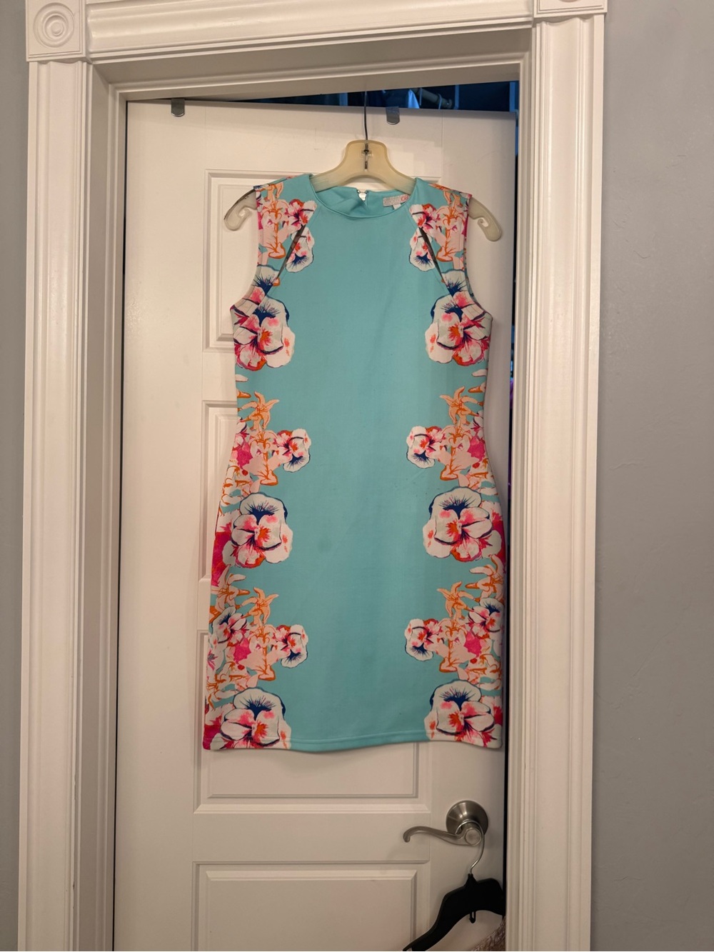 Gianni Bini Aqua Floral Midi Dress